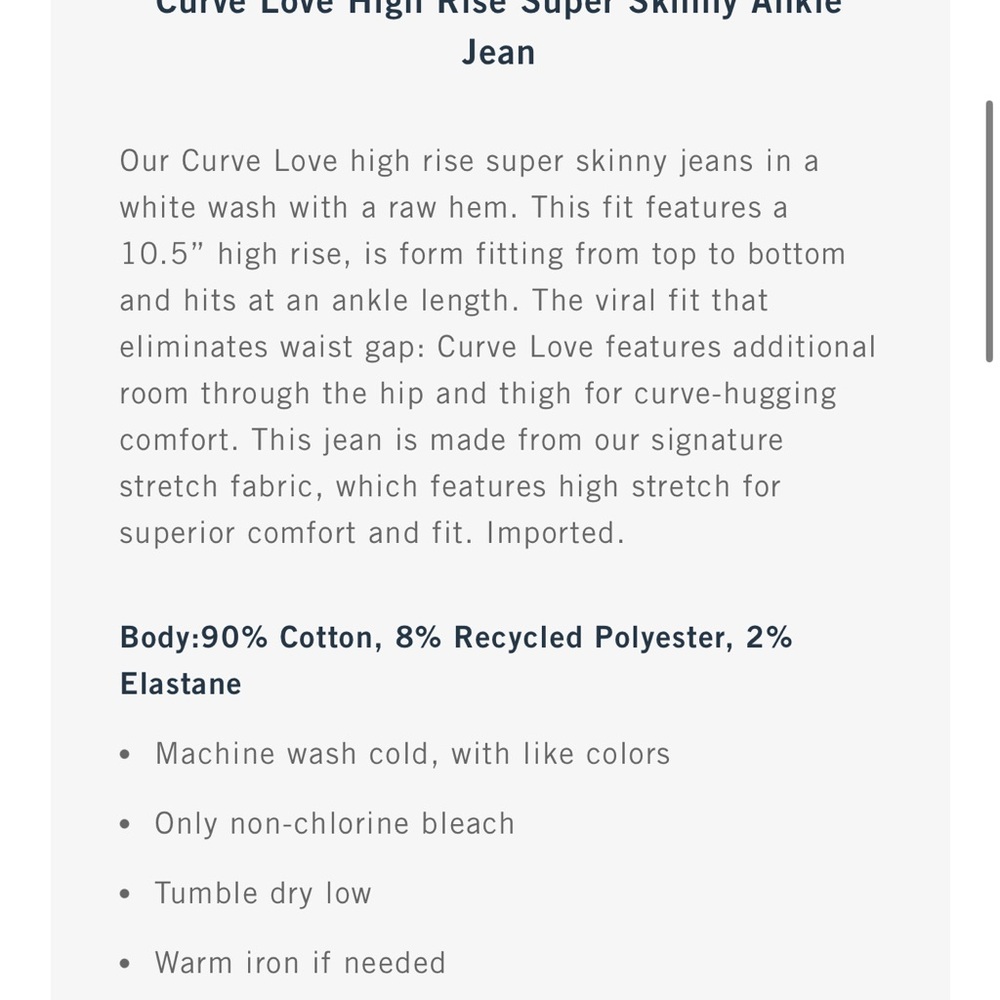 Curve Love High Rise Super Skinny Ankle Jean - Picture 2 of 2